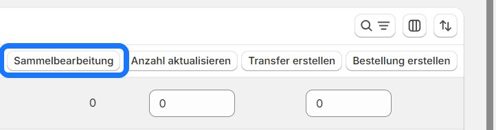 Sammelbearbeitung öffnen