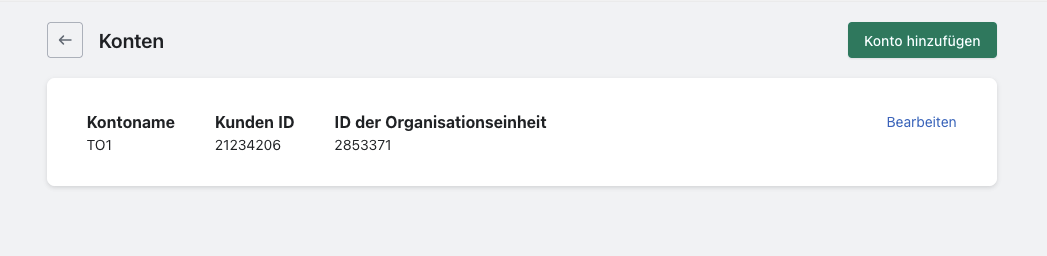 PLC-Konto auswählen