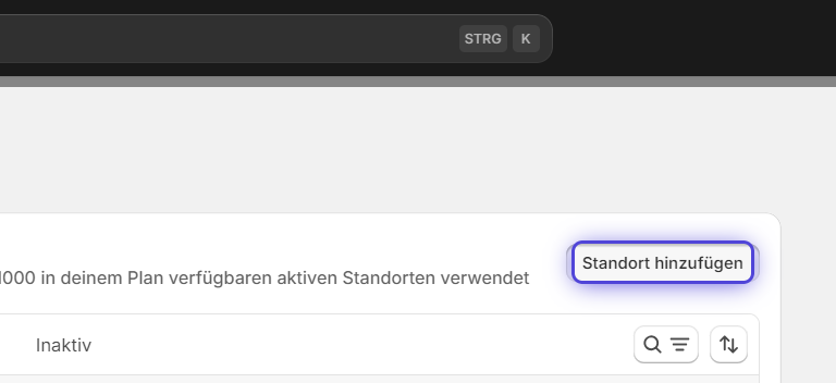 Standort hinzufügen oder anpassen